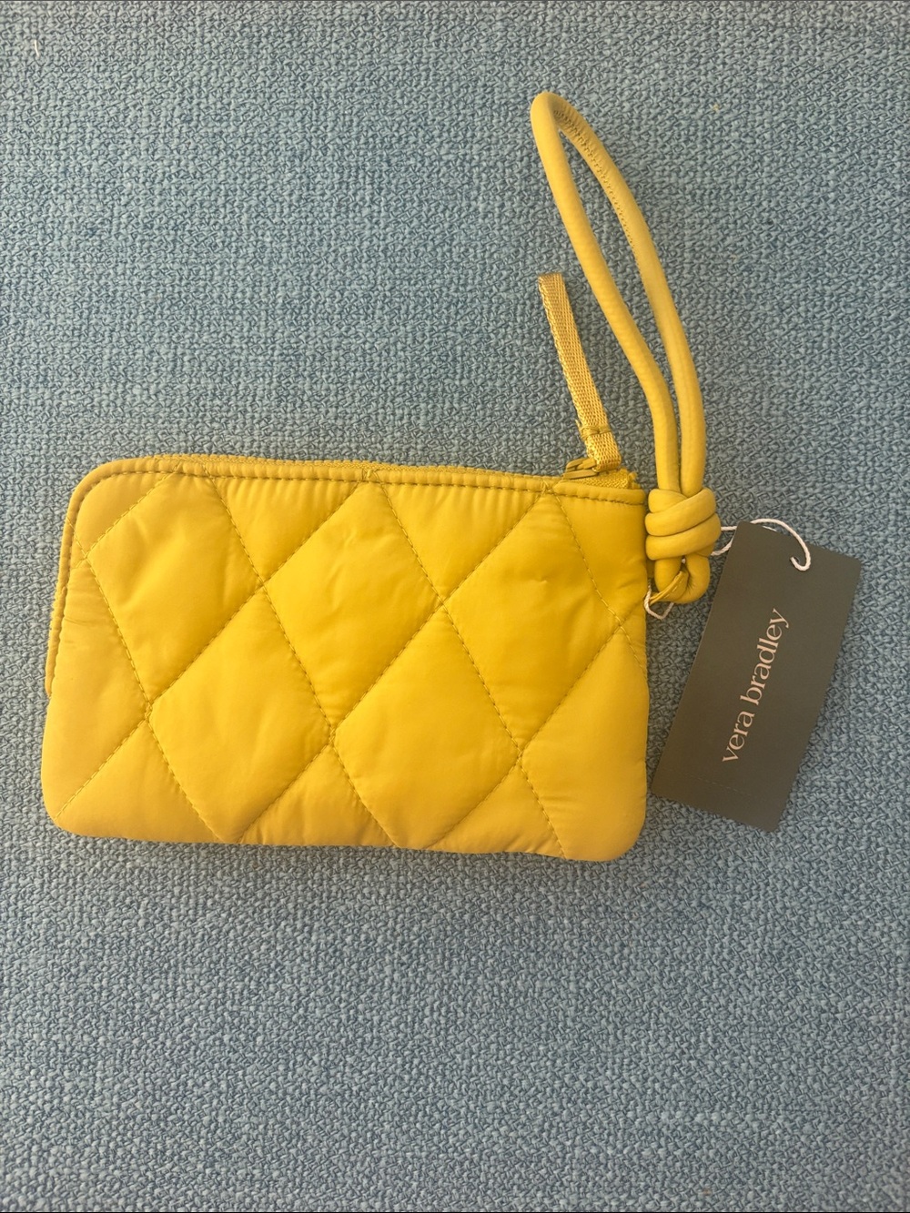 Vera Bradley Yellow Quilted Wristlet with Strap
